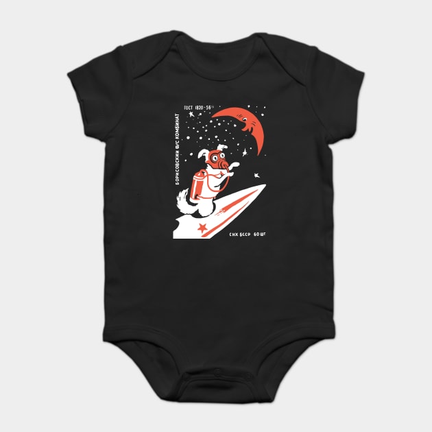 Laika - Soviet Space Dog Baby Bodysuit by dumbshirts
